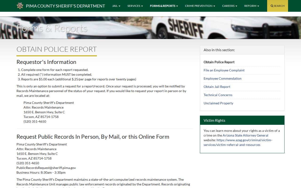 Pima County warrant lookup Sheriff records channel