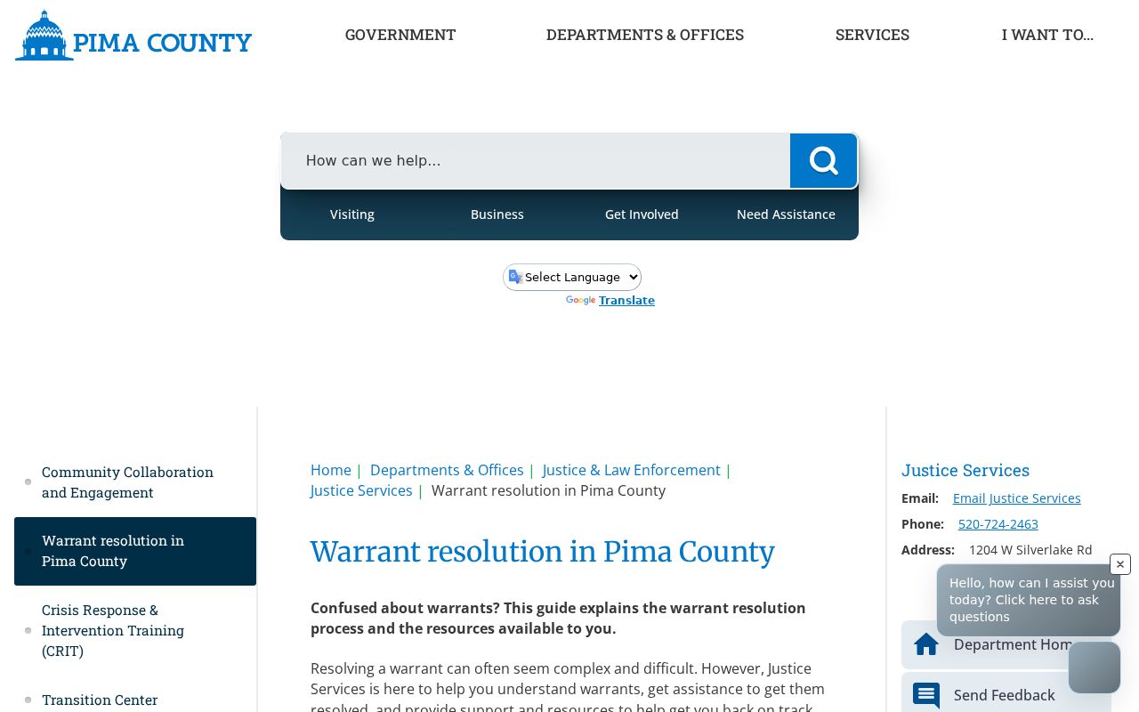 Pima County warrant records resolution overview